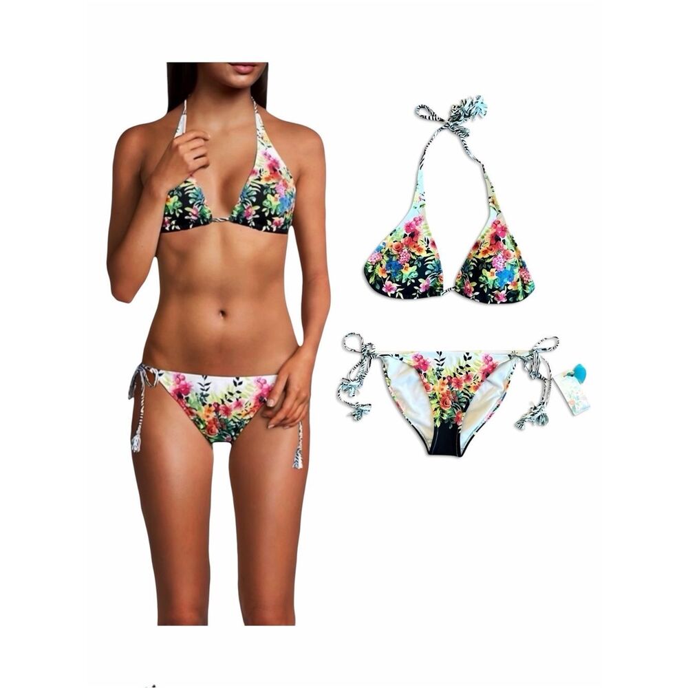 Johnny Was Spring String Bikini Top & Spring String Bikini Bottoms Set - Picture 3 of 16